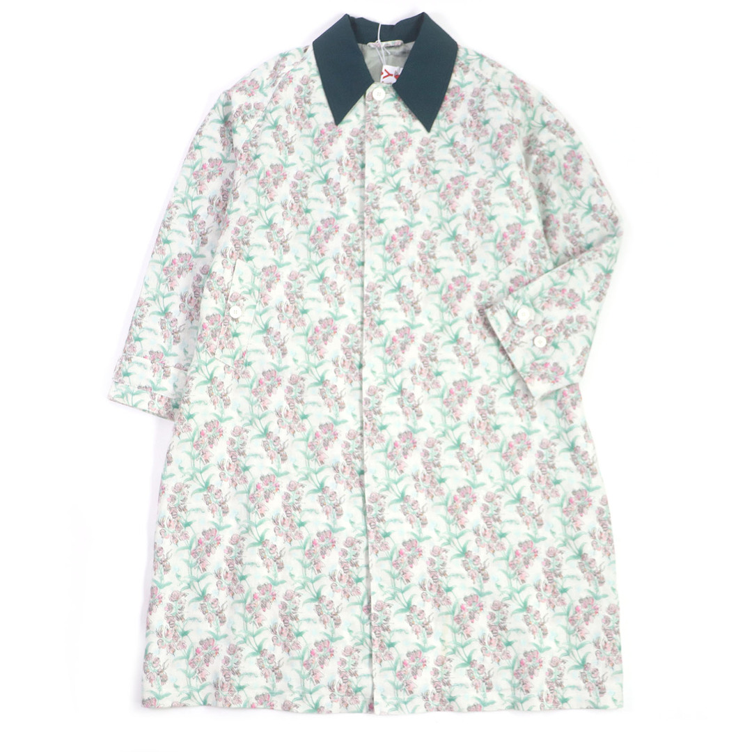 極美品 Charles Jeffrey LOVERBOY 20AW チャールズジェフリー ラバーボーイ リネン100％ フローラル柄 バルマカーンコート ステンカラーコート アイボリー系 XS メンズ