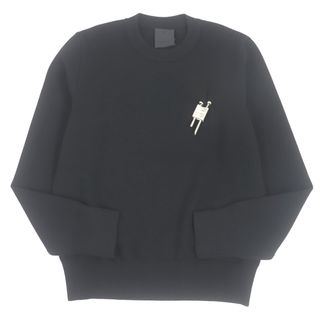 ジバンシィ(GIVENCHY)の極美品 GIVENCHY ジバンシィ BM90FQ4Y7U パドロック エンベリッシュド 長袖 クルーネック トレーナー スウェット ブラック L イタリア製 正規品 メンズ(スウェット)