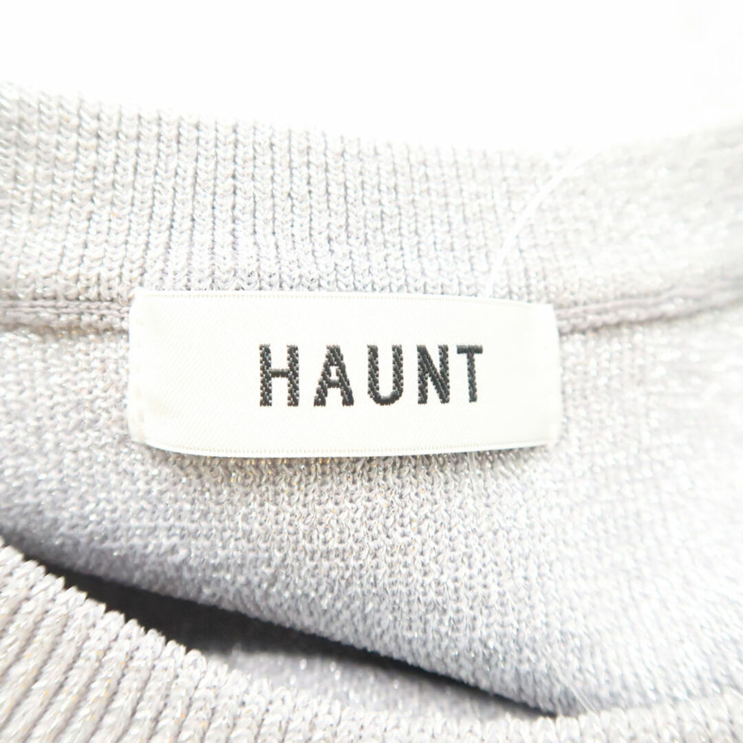 未使用 HAUNT ハウント Glitter Pullover グリッター プルオーバー 38 シルバー ラメ 長袖ニットセータートップス レディース  AU2473W1