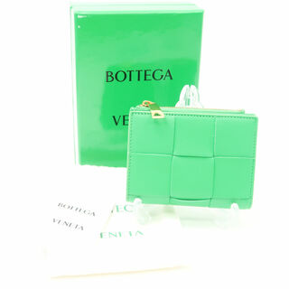 ボッテガヴェネタ(Bottega Veneta)の美品 BOTTEGA VENETA ボッテガヴェネタ 742698VCQC43722 スモールカセット イントレチャート 二つ折り財布 ファスナー AT159W1 (財布)