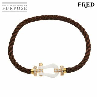 フレッド(FRED)のフレッド FRED フォース10 LM ハーフダイヤ ブレスレット #18 セラミック K18 PG ピンクゴールド ケーブル 750【証明書付き】 VLP 90222857(ブレスレット/バングル)