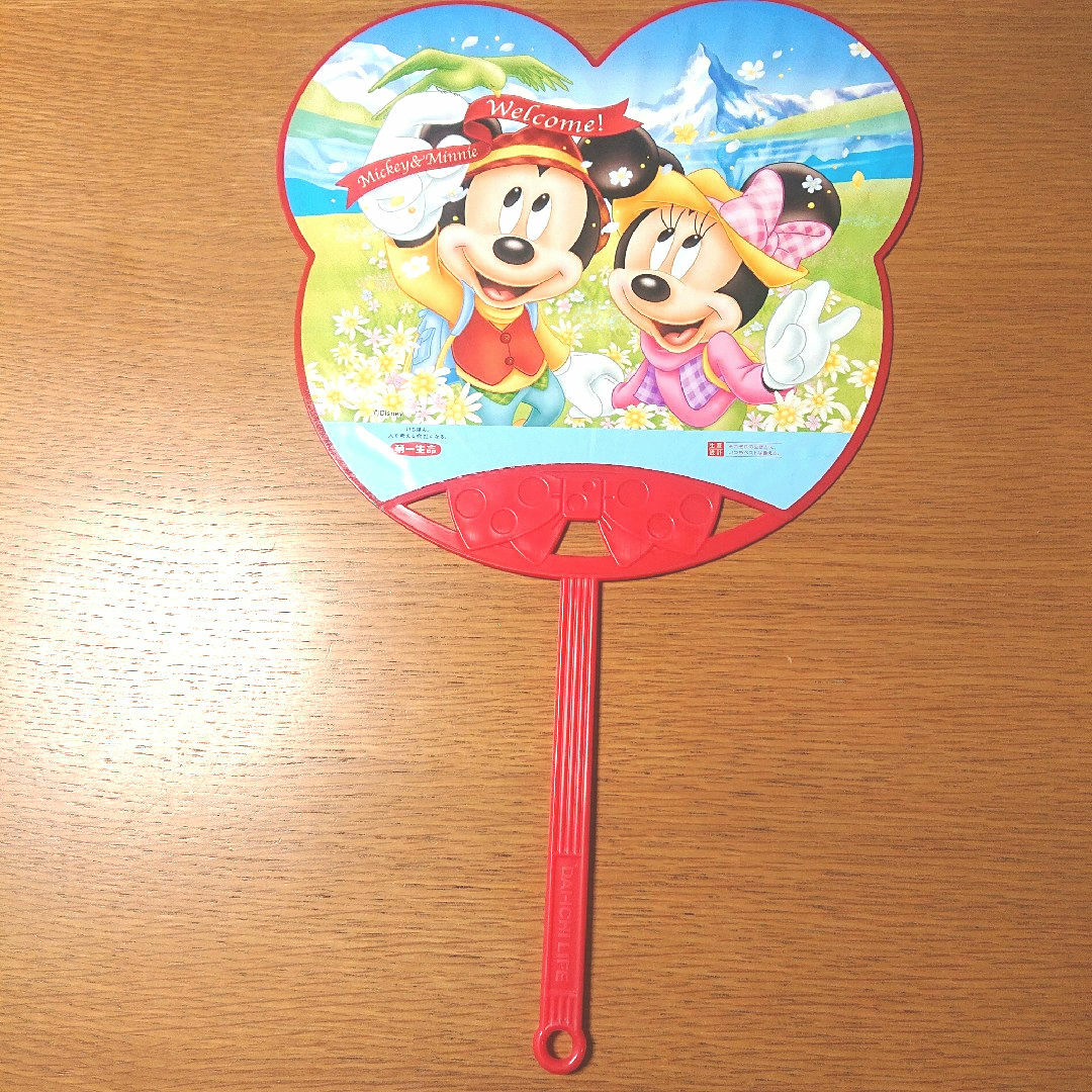 Mickey & Minnie うちわ ディズニー エンタメ/ホビーのおもちゃ/ぬいぐるみ(キャラクターグッズ)の商品写真