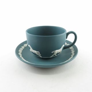 WEDGWOOD - 美品 WEDGWOOD ウェッジウッド ジャスパー カップ＆ソーサー 深緑 馬 ホース 限定 希少 SU6134B3 