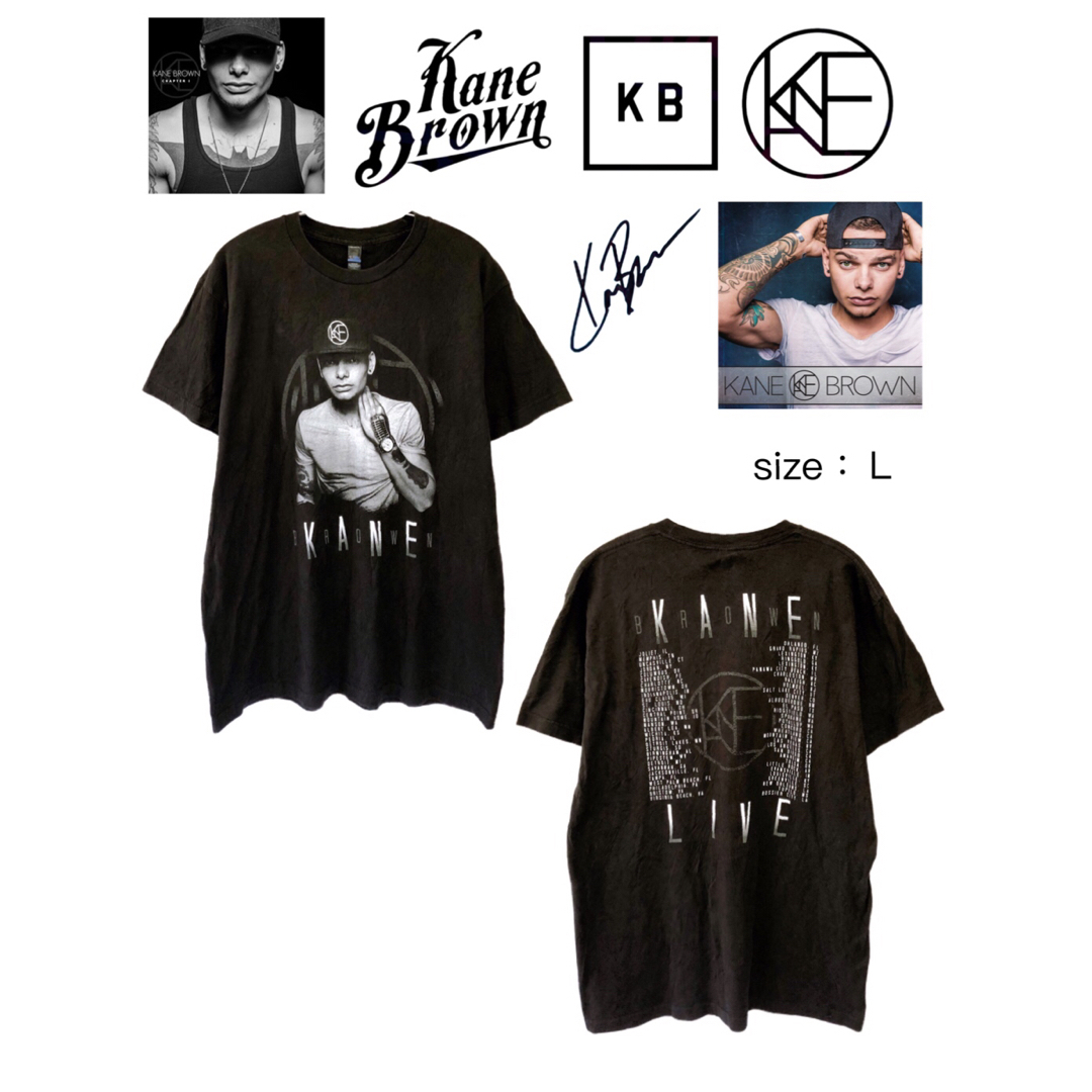 Kane Brown　ケイン・ブラウン　ツアーTシャツ　L　黒　USA古着 メンズのトップス(Tシャツ/カットソー(半袖/袖なし))の商品写真