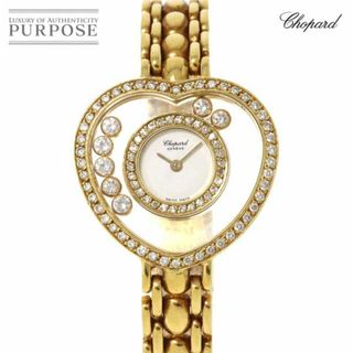 ショパール(Chopard)のショパール Chopard ハッピーダイヤモンド ハート 5231 レディース 腕時計 K18YG 7P ムービングダイヤ クォーツ Happy Diamond VLP 90218071(腕時計)