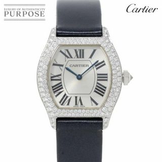 カルティエ(Cartier)のカルティエ Cartier トーチュ SM WA505031 レディース 腕時計 純正ダイヤベゼル シルバー 文字盤 K18WG 手巻き ウォッチ Tortue VLP 90219368(腕時計)