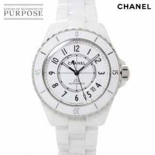 シャネル(CHANEL)のシャネル CHANEL J12 38mm H5700 メンズ 腕時計 デイト ホワイト セラミック 裏スケルトン オートマ 自動巻き ウォッチ VLP 90227787(腕時計(アナログ))