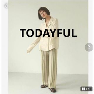 トゥデイフル(TODAYFUL)のTODAYFUL 完売品　ストライプニットレギンス　38size(カジュアルパンツ)