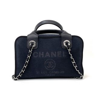 シャネル(CHANEL)のシャネル CHANEL ドーヴィル ボーリング 2WAY チェーンショルダー 2022年 ショルダーバッグ コットン(ショルダーバッグ)