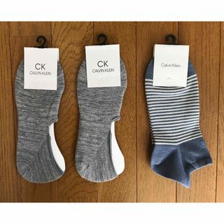 カルバンクライン(Calvin Klein)のメンズショートソックス、3足セット サイズ　25〜27㎝ (ソックス)