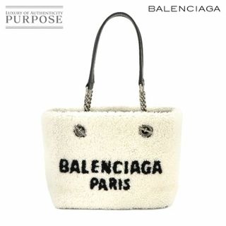 バレンシアガ(Balenciaga)の新品同様 バレンシアガ BALENCIAGA デューティフリー スモール トート バッグ シアリング レザー ライトベージュ ブラック 759941 VLP 90226262(トートバッグ)