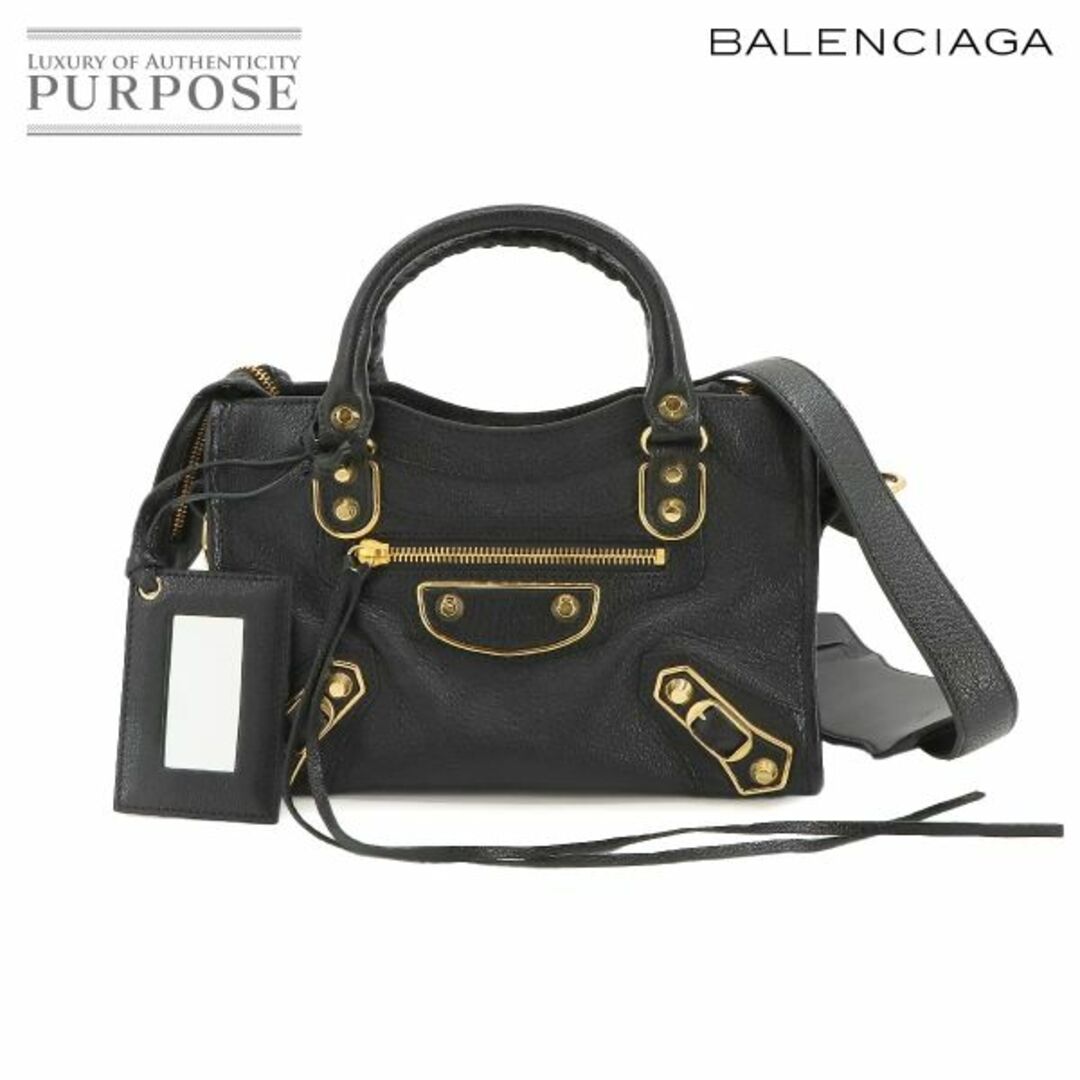 Balenciaga(バレンシアガ)の新品同様 バレンシアガ BALENCIAGA クラシック メタリック エッジ ミニ シティ 2way ハンド ショルダー バッグ レザー ブラック VLP 90226541 レディースのバッグ(ハンドバッグ)の商品写真