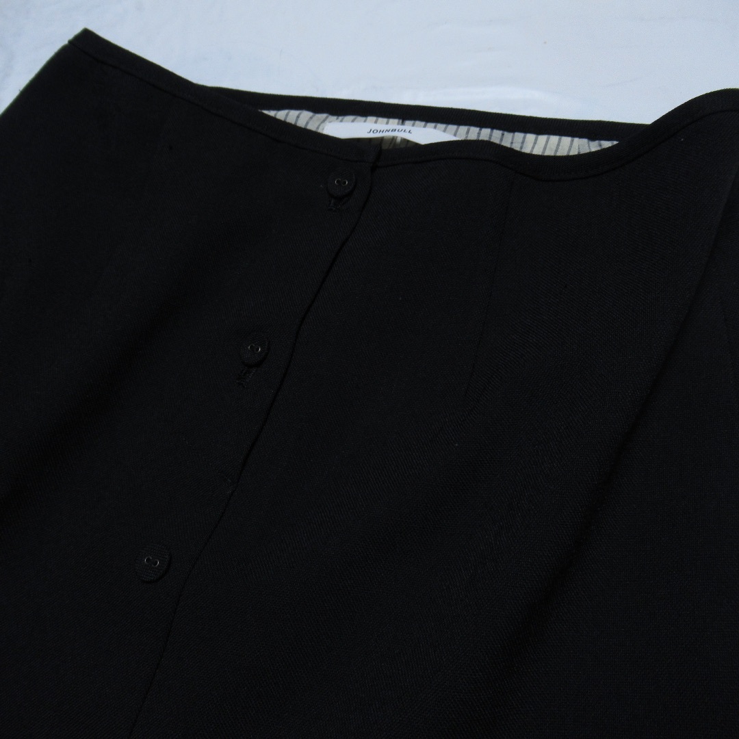 JOHNBULL(ジョンブル)の【Jhonbull ジョンブル】リネンライク ロングタイトスカート S ブラック レディースのスカート(ひざ丈スカート)の商品写真