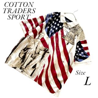 COTTON TRADERS SPORT　半袖ポロシャツ　星条旗　USA　大統領(ポロシャツ)