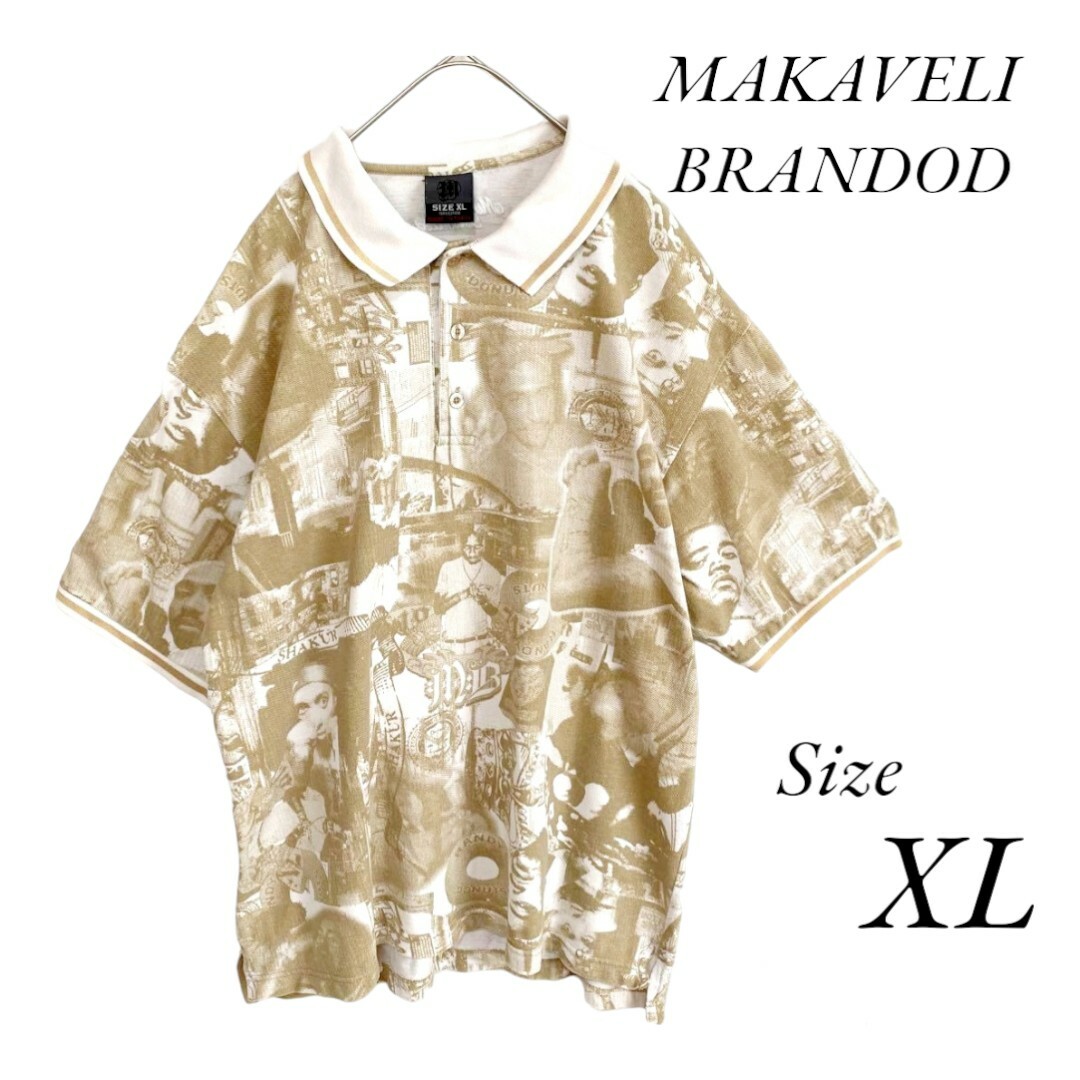 MAKAVELI BRANDED(マキャヴェリブランド)の☆MAKAVELI BRANDOD　マキャヴェリブランド　半袖ポロシャツ　総柄 メンズのトップス(ポロシャツ)の商品写真