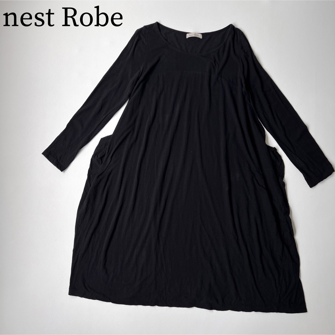 bisque by nest Robe(ビスクバイネストローブ)のbisque by nest Robe リネン カットソー ワンピース レディースのワンピース(ひざ丈ワンピース)の商品写真