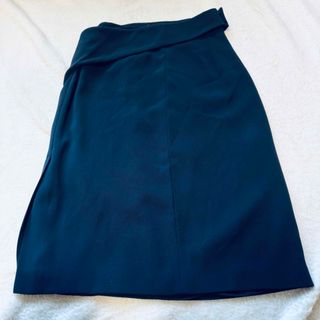 Max Mara - maxmara膝丈スカート黒色レディースベルト付きMサイズ美品