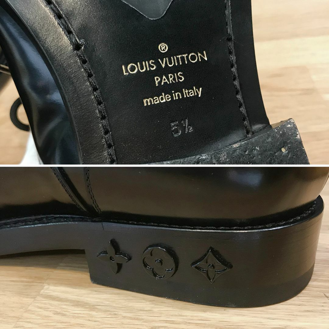 LOUIS VUITTON(ルイヴィトン)の美品 ルイヴィトン ドレスシューズ 革靴 レザー ブラック 5.5 約25cm メンズの靴/シューズ(ドレス/ビジネス)の商品写真