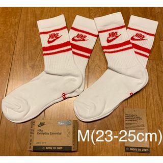 NIKE - 新品　ナイキ　M(22-25cm)  エッセンシャル　ソックス 赤2足セット