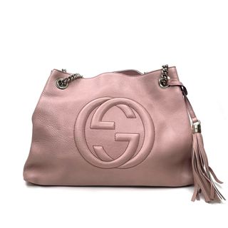 グッチ(Gucci)のグッチ GUCCI ピンク タッセル ショルダーバッグ カーフ(ショルダーバッグ)