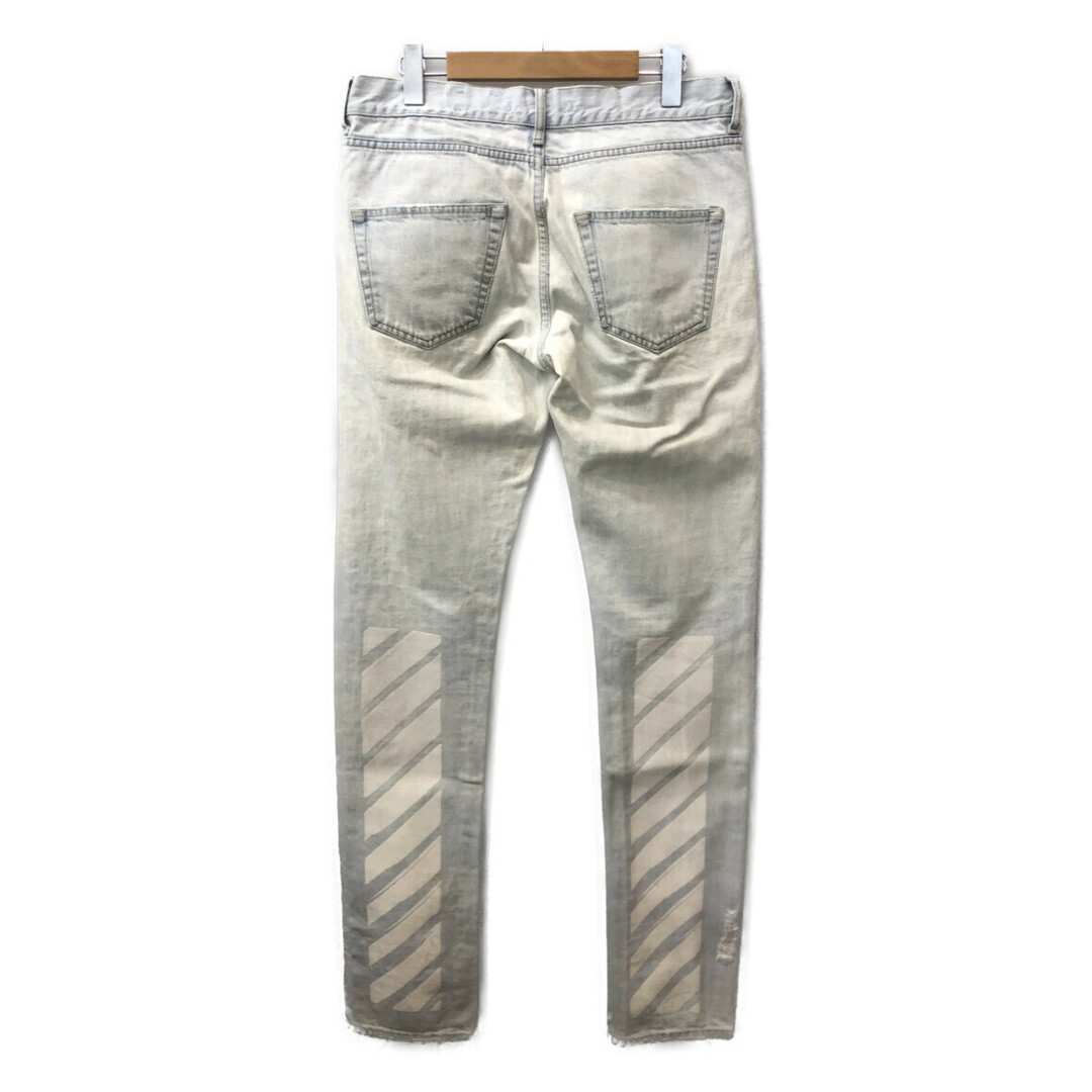 Off-White - オフホワイト ダメージ加工 デニムロングパンツ Off-White - オフホワイト ダメージ加工 デニムロングパンツ