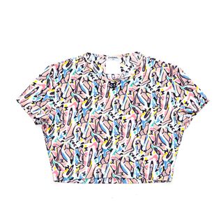 シャネル(CHANEL)のシャネル CHANEL ココマーク パンプス柄 P95 半袖Ｔシャツ(Tシャツ(半袖/袖なし))