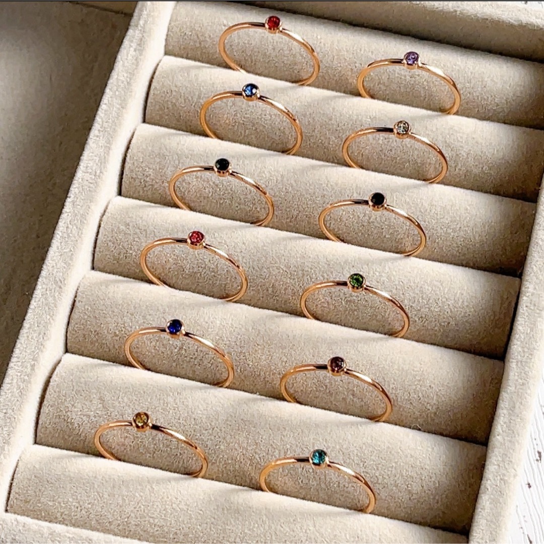 誕生石 リング ジルコニア シンプル 重ね付け 指輪 レディース レディースのアクセサリー(リング(指輪))の商品写真