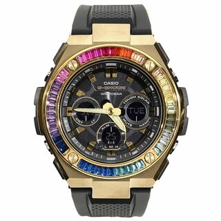 ジーショック(G-SHOCK)のG-SHOCK ゴールド GST s300g Gスチール G-Steel Gショック レインボーCZダイヤ（キュービックジルコニア）カスタムベゼル(腕時計(アナログ))