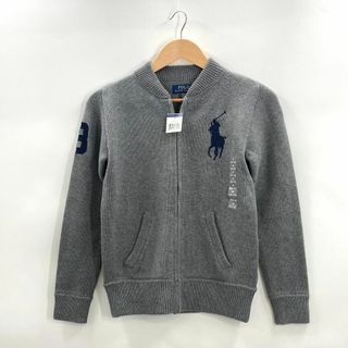 ポロラルフローレン(POLO RALPH LAUREN)の新品未使用　ポロラルフローレン　ジップアップ　ニット　150 グレー(ニット)