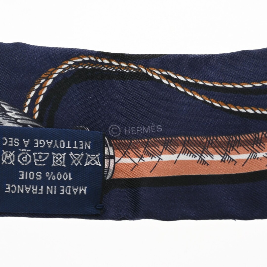 Hermes(エルメス)の未使用 エルメス HERMES レディース スカーフ ネイビー シルク100％ ハンドメイドのファッション小物(スカーフ)の商品写真