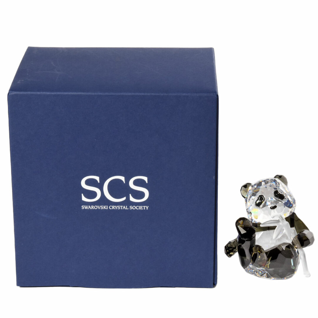 SWAROVSKI(スワロフスキー)のスワロフスキー SWAROVSKI SCS会員限定 パンダの赤ちゃん オブジェ 置物 クリスタル 905543 クリア 2008年【中古】 エンタメ/ホビーの美術品/アンティーク(彫刻/オブジェ)の商品写真