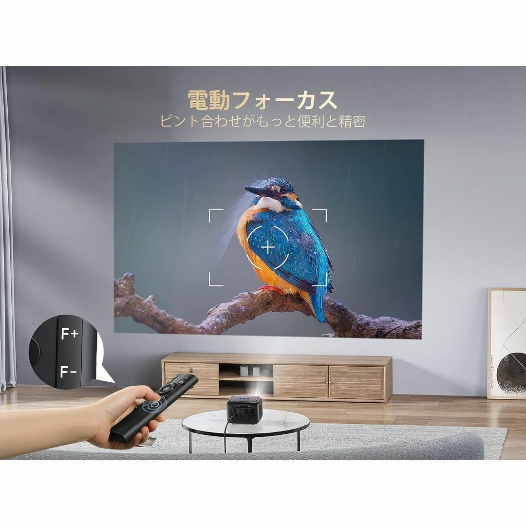 【色: ブラック】TOPTRO プロジェクター 超小型 5G WiFiプロジェク スマホ/家電/カメラのテレビ/映像機器(プロジェクター)の商品写真