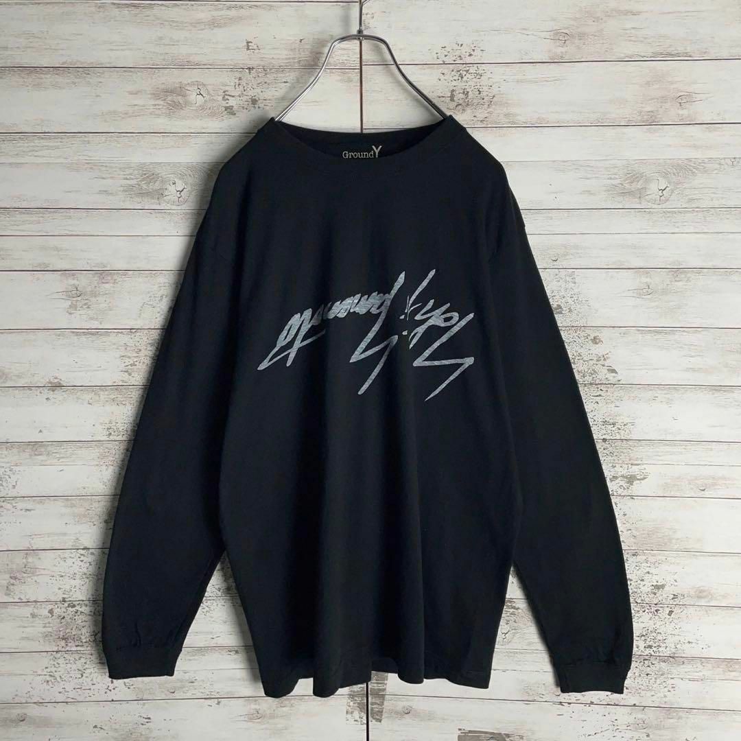 Yohji Yamamoto(ヨウジヤマモト)の9283【人気デザイン】ヨウジヤマモト☆シグネチャーロゴ ロングtシャツ 美品 メンズのトップス(Tシャツ/カットソー(七分/長袖))の商品写真