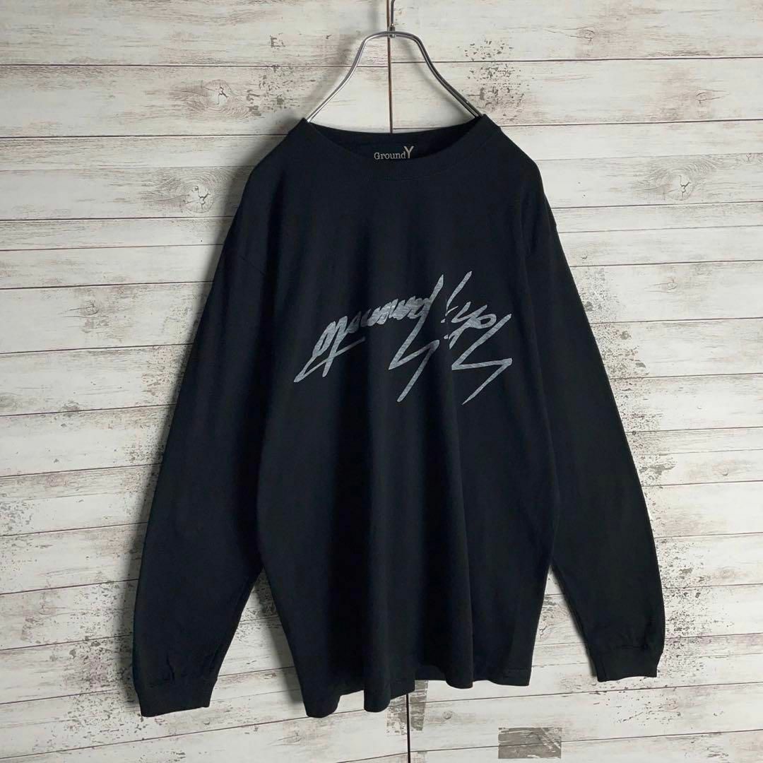 Yohji Yamamoto(ヨウジヤマモト)の9283【人気デザイン】ヨウジヤマモト☆シグネチャーロゴ ロングtシャツ 美品 メンズのトップス(Tシャツ/カットソー(七分/長袖))の商品写真