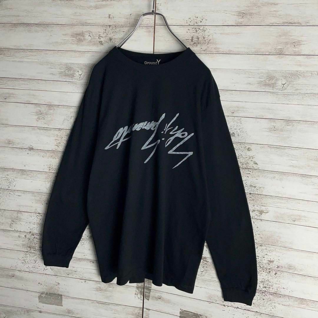 Yohji Yamamoto(ヨウジヤマモト)の9283【人気デザイン】ヨウジヤマモト☆シグネチャーロゴ ロングtシャツ 美品 メンズのトップス(Tシャツ/カットソー(七分/長袖))の商品写真