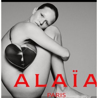 レザーライク　バッグ ブラック　alaia ハート　黒　革　フランス