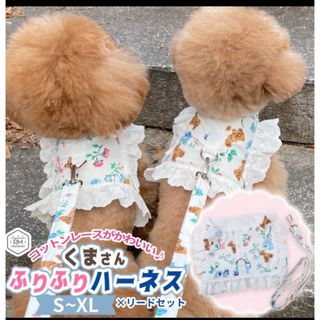 ペット ハーネス 犬 小型犬　ペット服　リード　クマ　付き S ペットウェア　(犬)