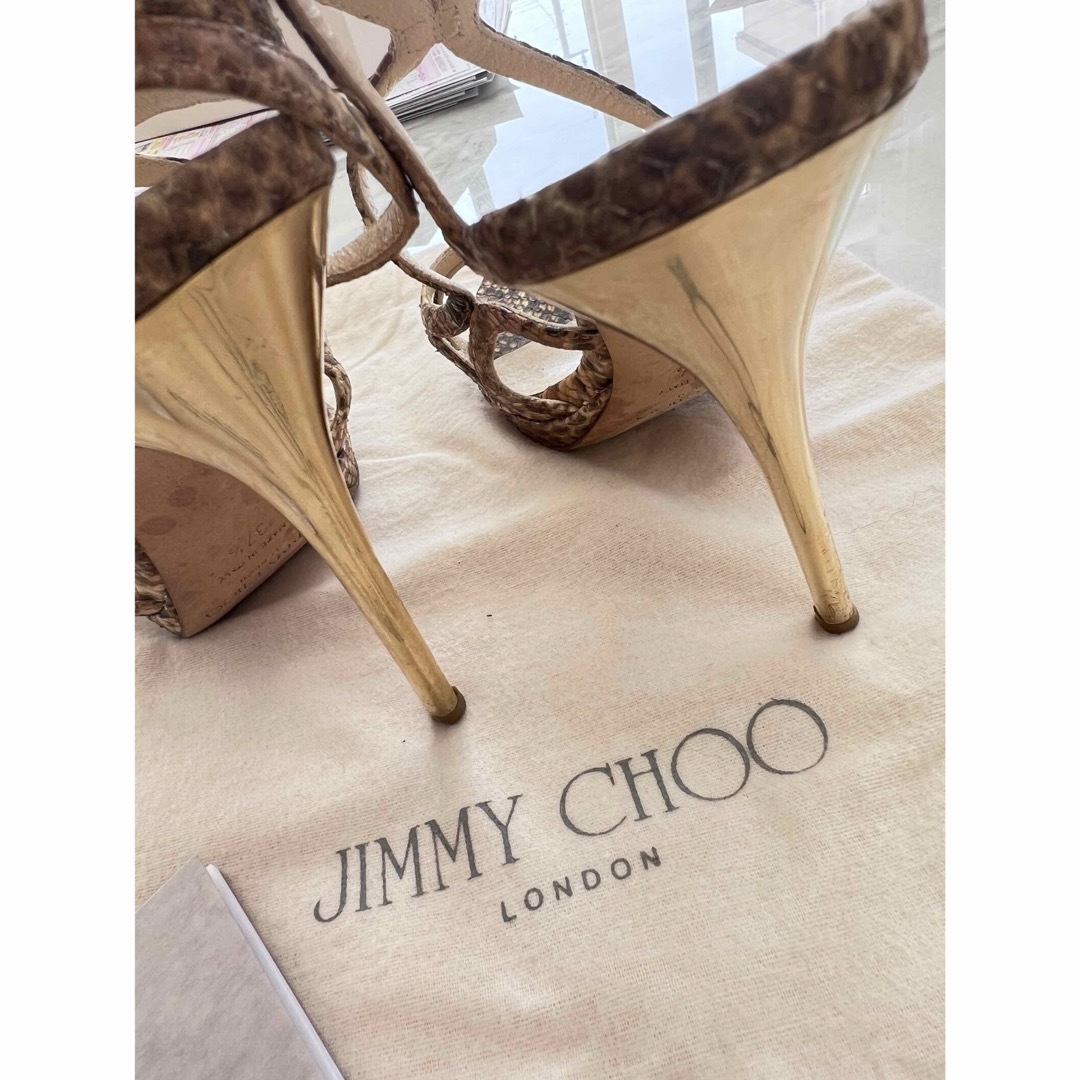 JIMMY CHOO(ジミーチュウ)のJIMMY CHOO ジミーチュウ サンダル パイソン 37 1/2 レディースの靴/シューズ(サンダル)の商品写真