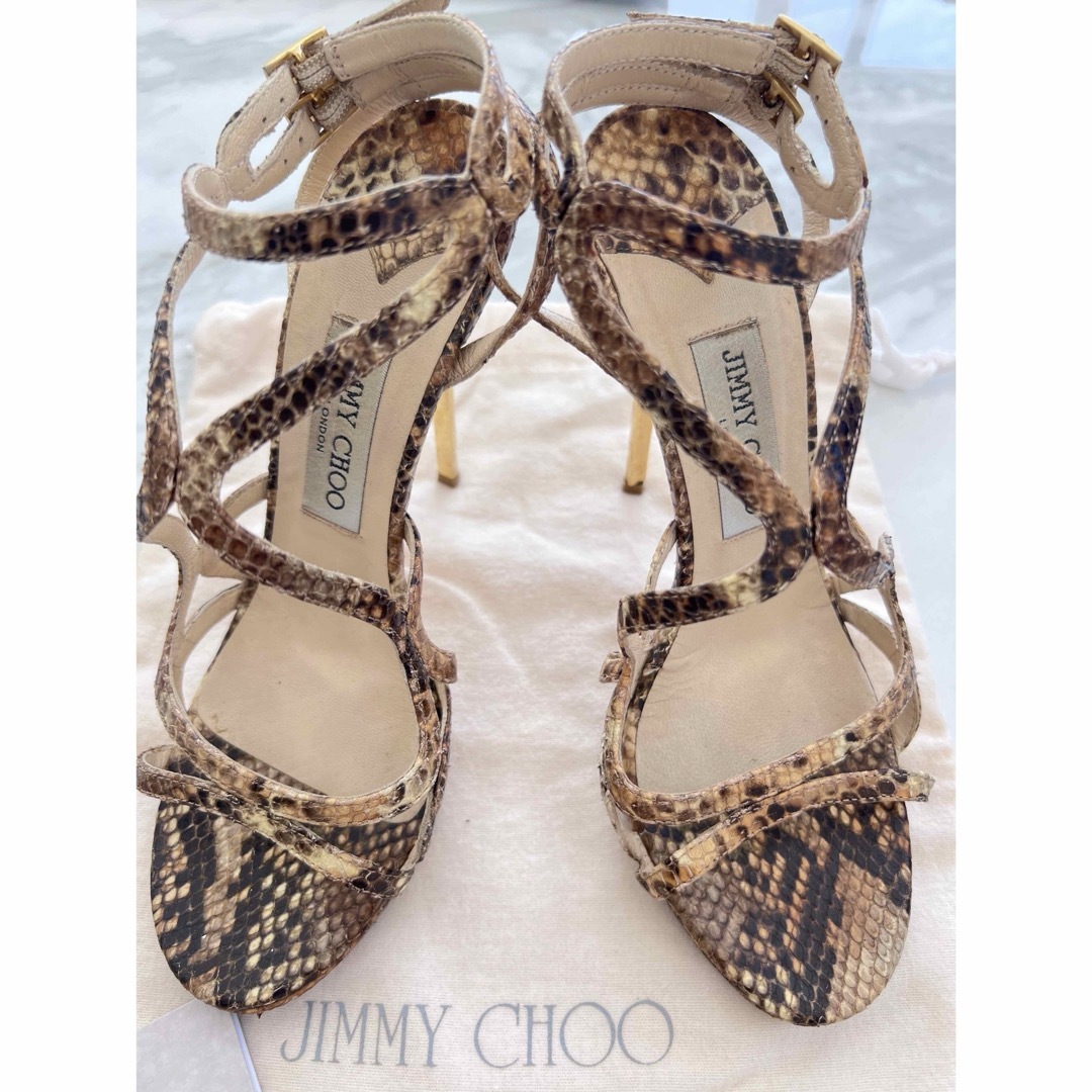 JIMMY CHOO(ジミーチュウ)のJIMMY CHOO ジミーチュウ サンダル パイソン 37 1/2 レディースの靴/シューズ(サンダル)の商品写真