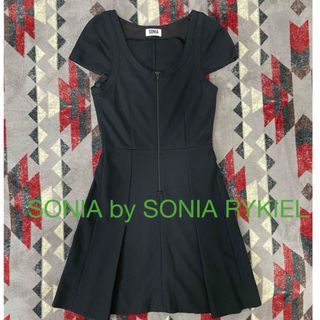 ソニア(SONIA)のSONIA by SONIA RYKIEL 黒ミニワンピース　(ひざ丈ワンピース)