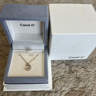 カナルヨンドシー(canal４℃)のcanal4℃ 月&星　ネックレス　ピンクゴールド　美品(ネックレス)