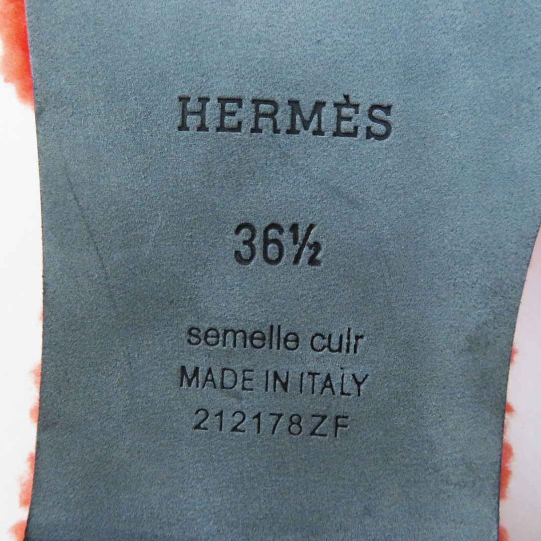 Hermes(エルメス)の未使用品 HERMES エルメス 22AW H212178Z  Oran オラン ラムファー フラット サンダル オレンジ 36.5 箱・保存袋付き イタリア製 正規品 レディース レディースの靴/シューズ(サンダル)の商品写真