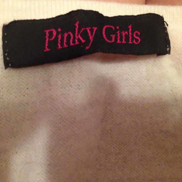 PinkyGirls(ピンキーガールズ)の白ニットベアトップ☆Pinky☆ レディースのトップス(ベアトップ/チューブトップ)の商品写真