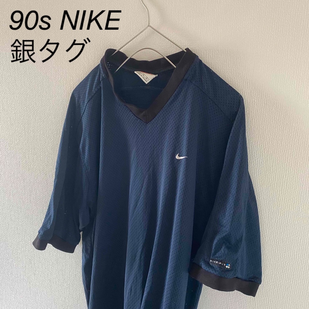 NIKE(ナイキ)の【レア】90sNIKEナイキ銀タグリンガーtシャツゲームシャツメッシュメンズ半袖 メンズのトップス(Tシャツ/カットソー(半袖/袖なし))の商品写真