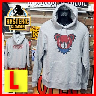 ヒステリックグラマー(HYSTERIC GLAMOUR)のヒステリックグラマー　ヒスデッドベア　プルオーバー　パーカー　L　グレー(パーカー)