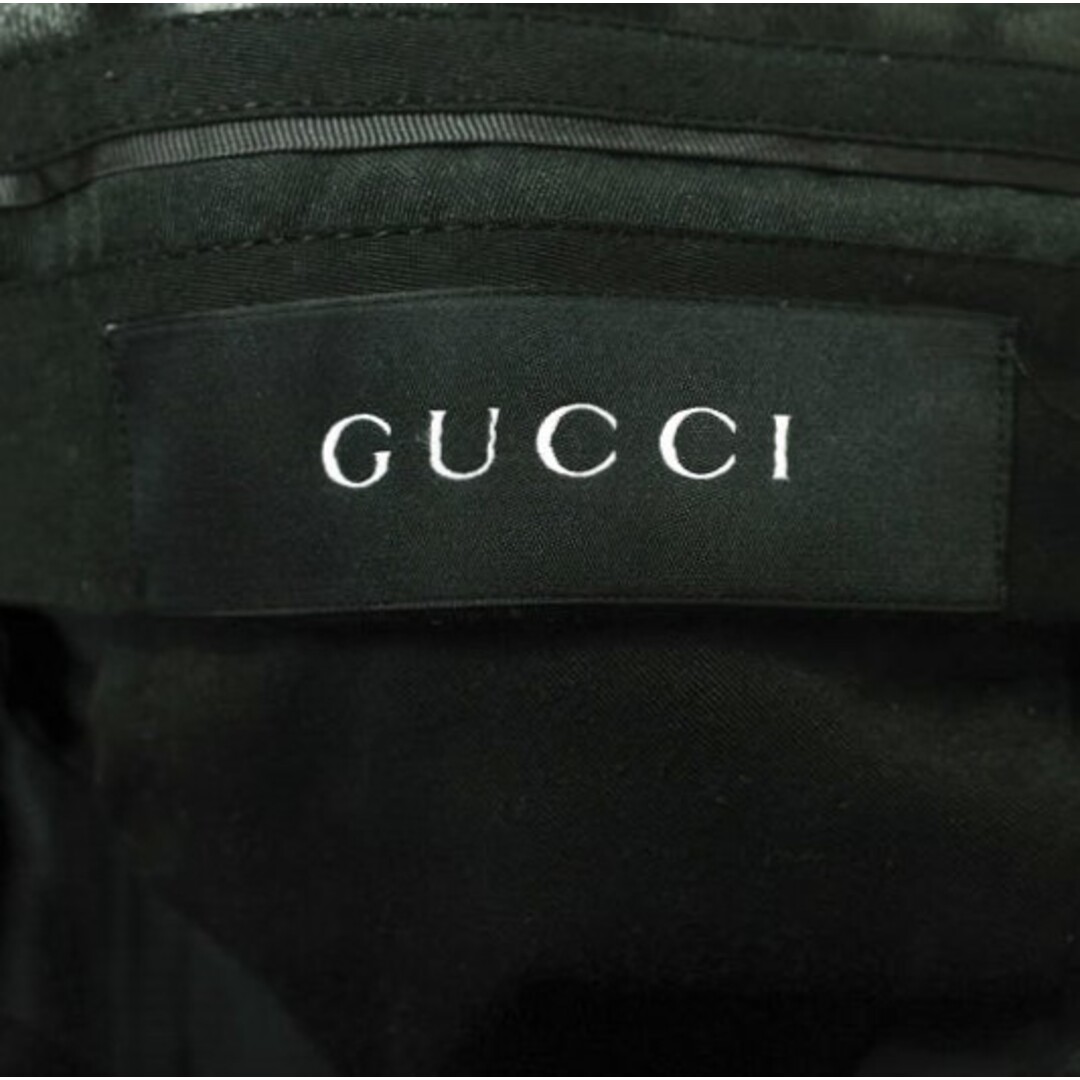 Gucci(グッチ)のGUCCI グッチ イタリア製 レザーコンビ スリムベロアパンツ 352985 Z4716 46 ネイビー/ブラック ベルベット ボトムス【中古】【GUCCI】 メンズのパンツ(その他)の商品写真