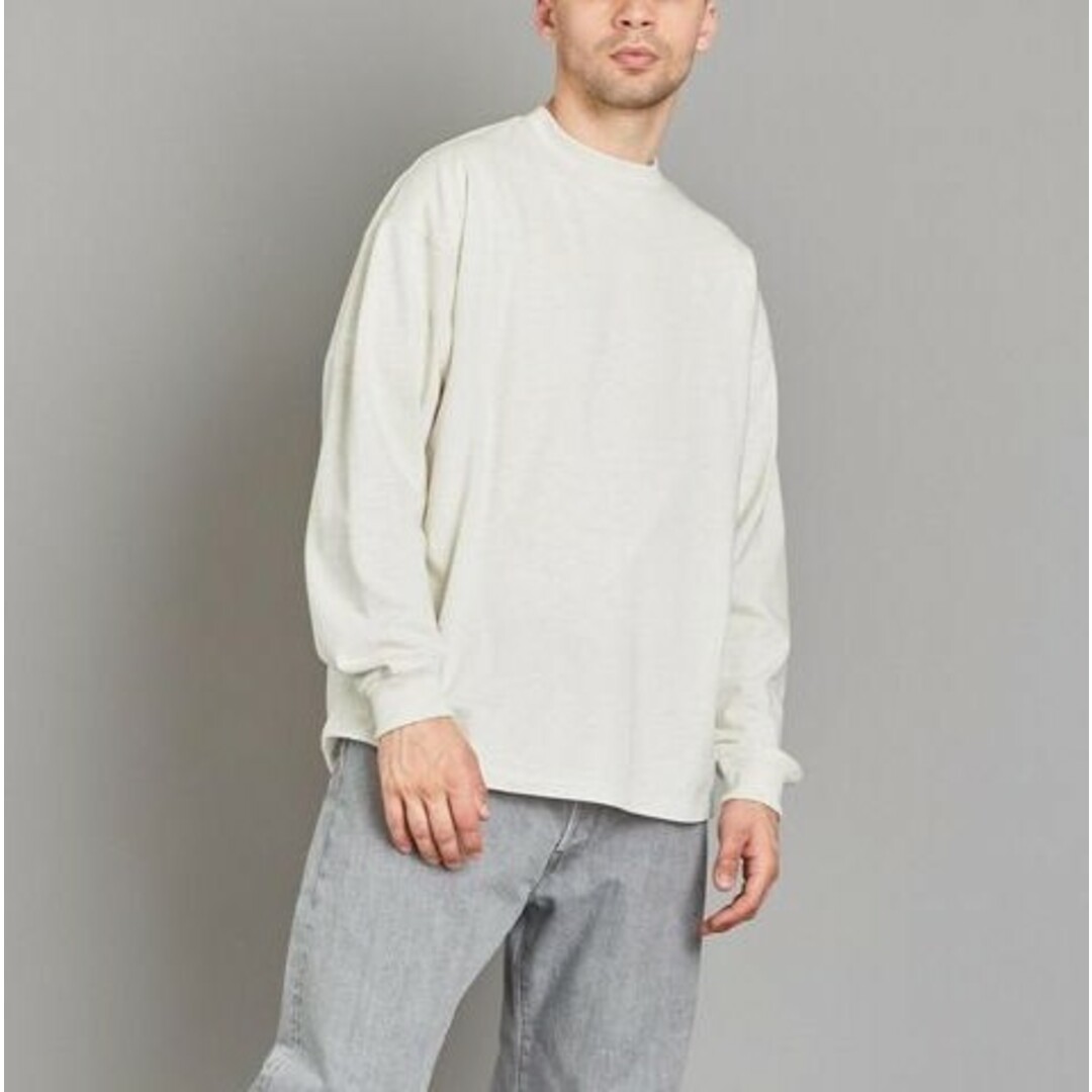 steven alan(スティーブンアラン)のSteven Alan スティーブンアラン 日本製 MICRO TOP BORDER LONG SLEEVE TEE BOX ボーダーロングスリーブTシャツ 8112-241-0251 L ナチュラル 長袖 クルーネック トップス【中古】【Steven Alan】 メンズのトップス(Tシャツ/カットソー(七分/長袖))の商品写真