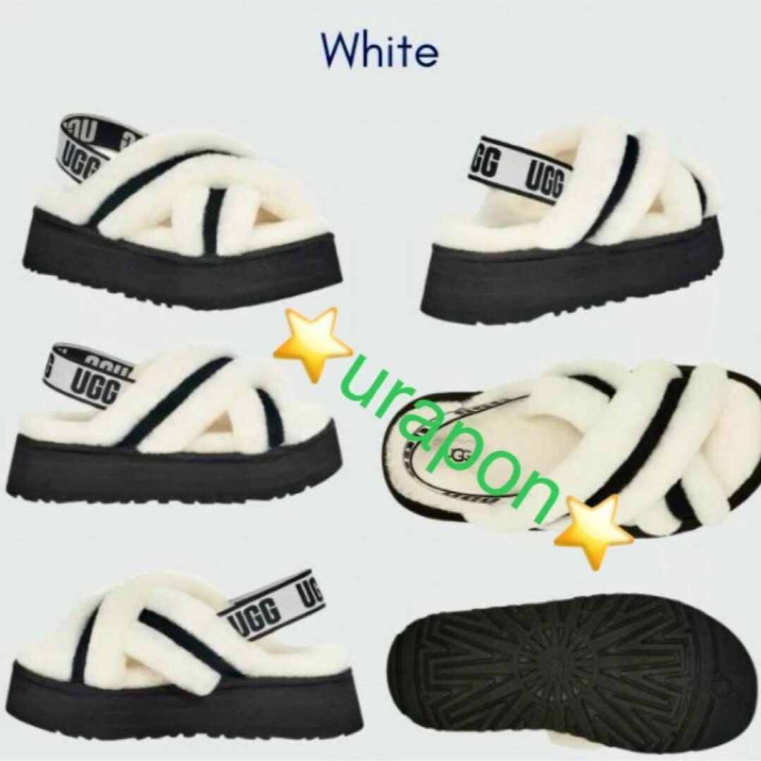 UGG(アグ)の激レア✨超美品✨26cm✨UGG✨DISCO CROSS SLIDE✨White レディースの靴/シューズ(サンダル)の商品写真