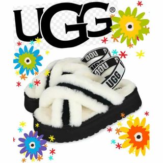 アグ(UGG)の激レア✨超超美品✨26cm✨UGG✨DISCO CROSS SLIDE✨白黒(サンダル)