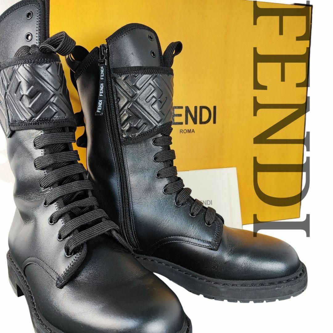 FENDI(フェンディ)の現行品 美品 FENDI フェンディ ブーツ エンボス柄 ズッカ 36 レディースの靴/シューズ(ブーツ)の商品写真